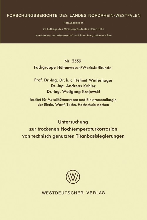 Untersuchung zur trockenen Hochtemperaturkorrosion von technisch genutzten Titanbasislegierungen